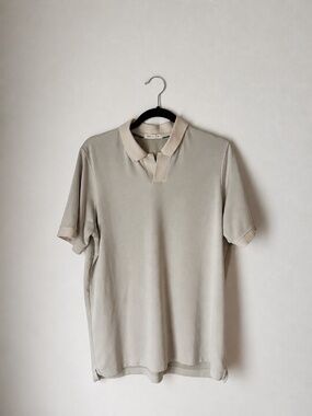 Rye 51 Cream Performance Polo Shirt Small Short Sleeve Stretch Quiet Luxury